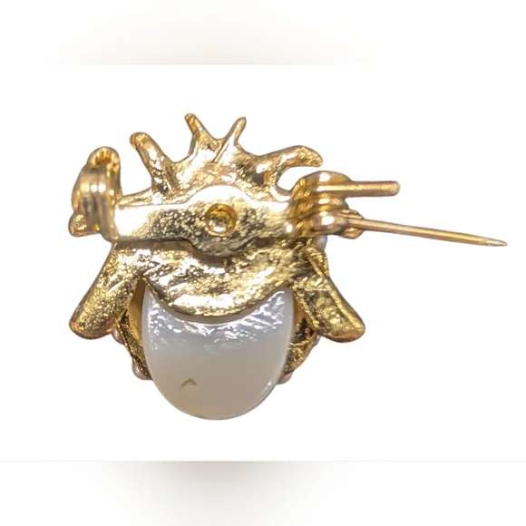 Vintage Gold and Pearl Ladybug Brooch - Picture 4 of 7